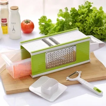 5in1 Multi-function Slicer Stainless Steel Blades Vegetable Cutter Carrot Grater Peeler Planer With Storage Box Kitchen Tool 1PC
5in1 Multi-function Slicer Stainless Steel Blades Vegetable Cutter Carrot Grater Peeler Planer With Storage Box Kitchen Tool 1PC