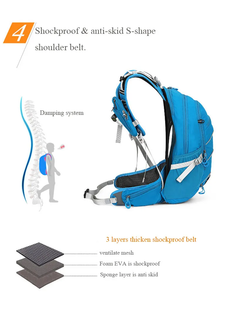 Sale 20L Ergonomic Cycling Backpack Ventilate Climbing Travel Running Hiking Backpack Outdoor Sports Waterproof Bags 7