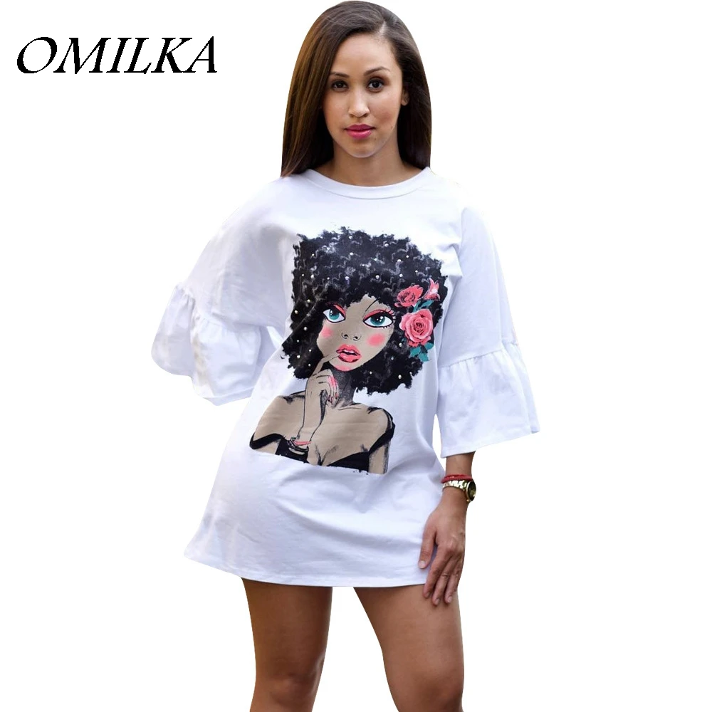 OMILKA 2019 Women Half Sleeve O Neck Cartoon Printed T Shirt Dress Casual Loose Yellow White Club Party Hip Hop Mini Dress
OMILKA 2019 Women Half Sleeve O Neck Cartoon Printed T Shirt Dress Casual Loose Yellow White Club Party Hip Hop Mini Dress