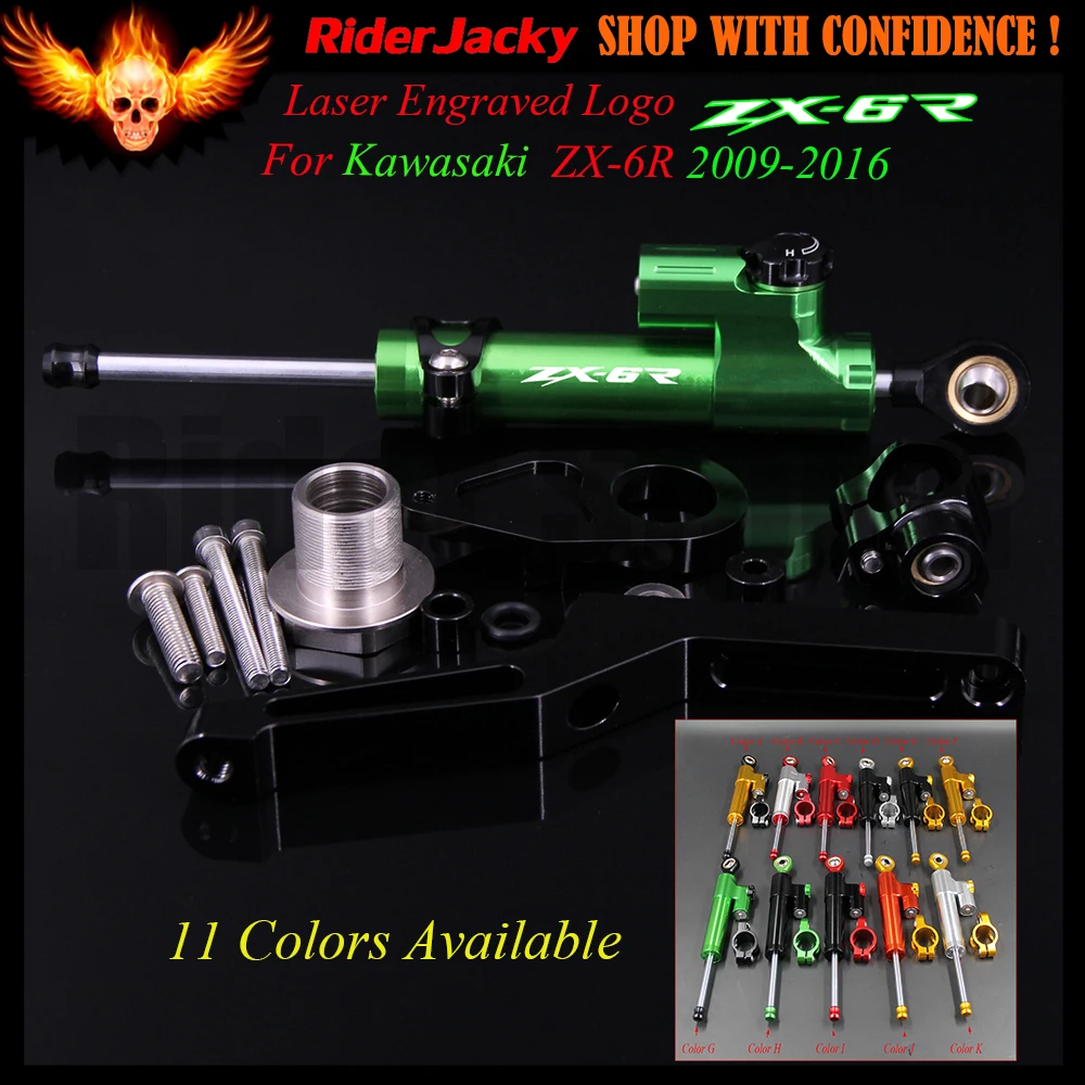 For KAWASAKI ZX6R ZX 6R ZX-6R 2009-2016 2014 2015 Adjustable Linear Reversed CNC Motorcycle Steering Damper with bracket Support
For KAWASAKI ZX6R ZX 6R ZX-6R 2009-2016 2014 2015 Adjustable Linear Reversed CNC Motorcycle Steering Damper with bracket Support
