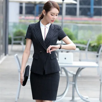 Fashion Striped Formal OL Styles Slim Blazers Suits With Tops And Skirt For Business Women Work Wear Uniforms Plus Size 3XL
Fashion Striped Formal OL Styles Slim Blazers Suits With Tops And Skirt For Business Women Work Wear Uniforms Plus Size 3XL
