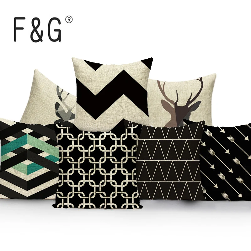 Modern Nordic Deer Cushion Cover Linen Scandinavian Elk Throw Lumbar Pillow Case Black Triangles Square Chair Car Seat Decor
Modern Nordic Deer Cushion Cover Linen Scandinavian Elk Throw Lumbar Pillow Case Black Triangles Square Chair Car Seat Decor