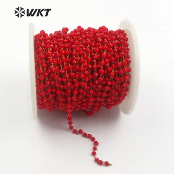 WT-RBC049 wholesale Custom Gold electroplated handmake stone rosary chain,red stone wire wrapped chain for jewelry
WT-RBC049 wholesale Custom Gold electroplated handmake stone rosary chain,red stone wire wrapped chain for jewelry