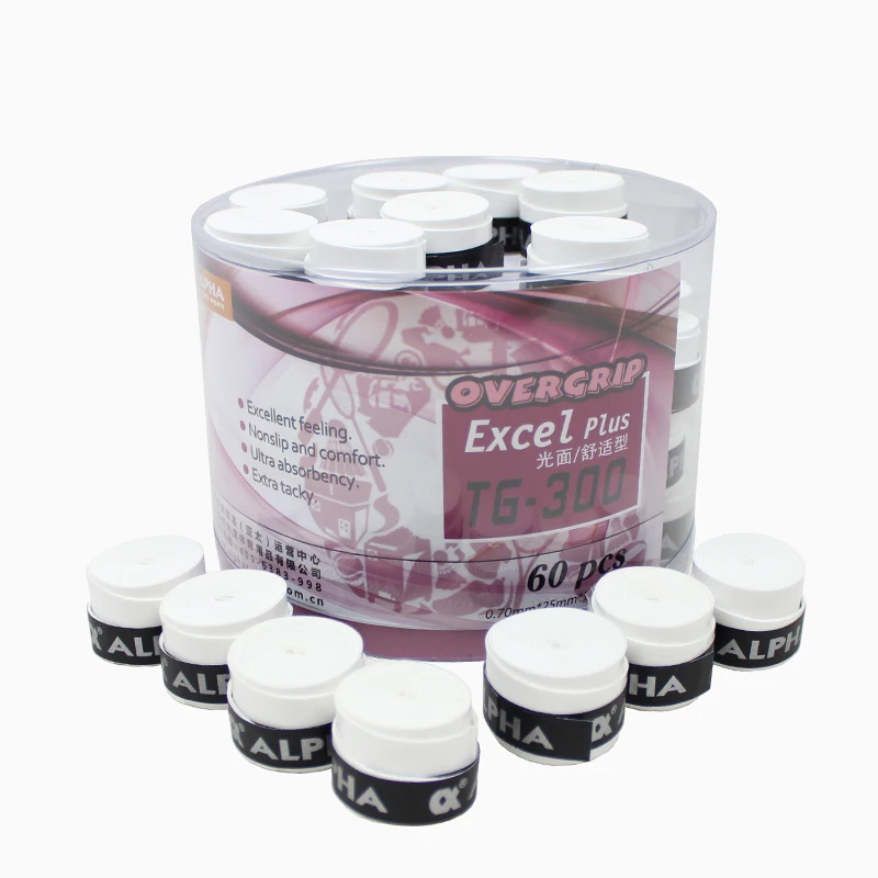 Description Picture 4 of itemAlpha 60pcs Tennis Overgrips Anti-slip Tennis Overgrips PU Sticky Squash Rackets Overgrips Sweat Absorbed Wraps