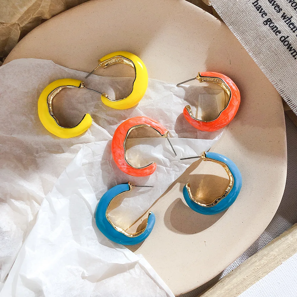 2019 Orange Yellow Blue C Shaped Earrings For Women Colorful Enamel Fashion Simple Geometric Hoop Earrings Vintage Jewelry
2019 Orange Yellow Blue C Shaped Earrings For Women Colorful Enamel Fashion Simple Geometric Hoop Earrings Vintage Jewelry
