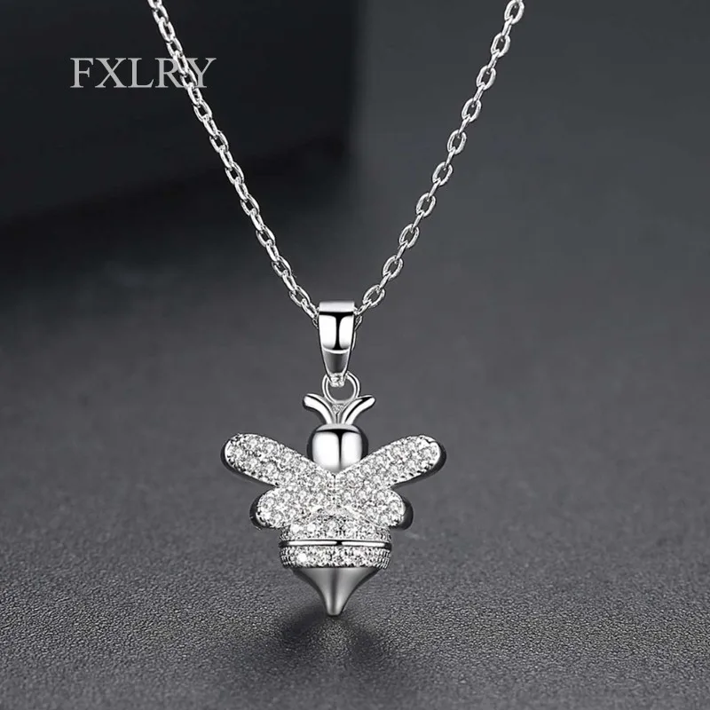 FXLRY New Design Exquisite White/ Gold Color Jewelry Luxury CZ Fashion Bee Necklace for Women Wedding Party Gift
FXLRY New Design Exquisite White/ Gold Color Jewelry Luxury CZ Fashion Bee Necklace for Women Wedding Party Gift