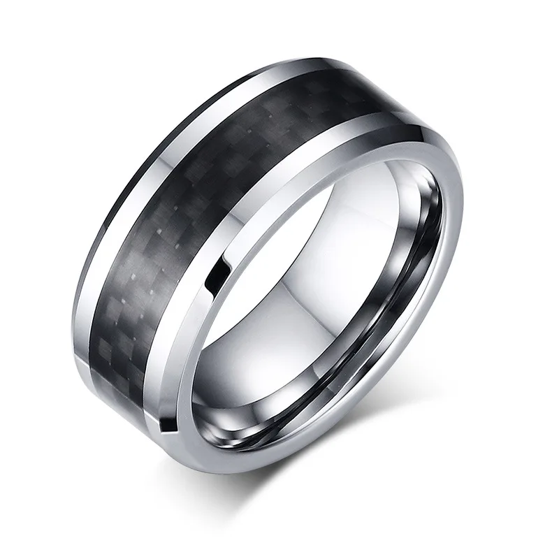Men's 8mm Tungsten steel carbon fiber ring black checkers rings for male jewelry wholesale TCR-002
Men's 8mm Tungsten steel carbon fiber ring black checkers rings for male jewelry wholesale TCR-002