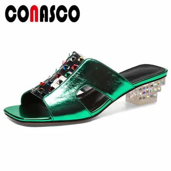 CONASCO Summer New Fashion Punk Sexy Rivet Women Sandals Blingbling Genuine Leather Strange Style Party Casual Rome Shoes Woman
CONASCO Summer New Fashion Punk Sexy Rivet Women Sandals Blingbling Genuine Leather Strange Style Party Casual Rome Shoes Woman