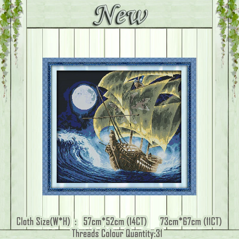 Sailng moon ship sea scenery diy painting counted print on the canvas DMC 11CT 14CT kits Cross Stitch embroidery needlework Sets
Sailng moon ship sea scenery diy painting counted print on the canvas DMC 11CT 14CT kits Cross Stitch embroidery needlework Sets