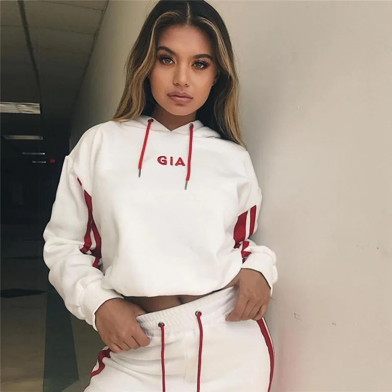 red and white tracksuit womens