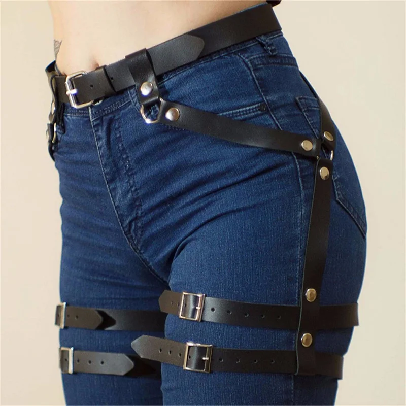 Women's Belt For Stocking Garters Female Faux Leather Harness Leg Cage Body Bondage Adjustable Harajuku Accessories Garter
Women's Belt For Stocking Garters Female Faux Leather Harness Leg Cage Body Bondage Adjustable Harajuku Accessories Garter