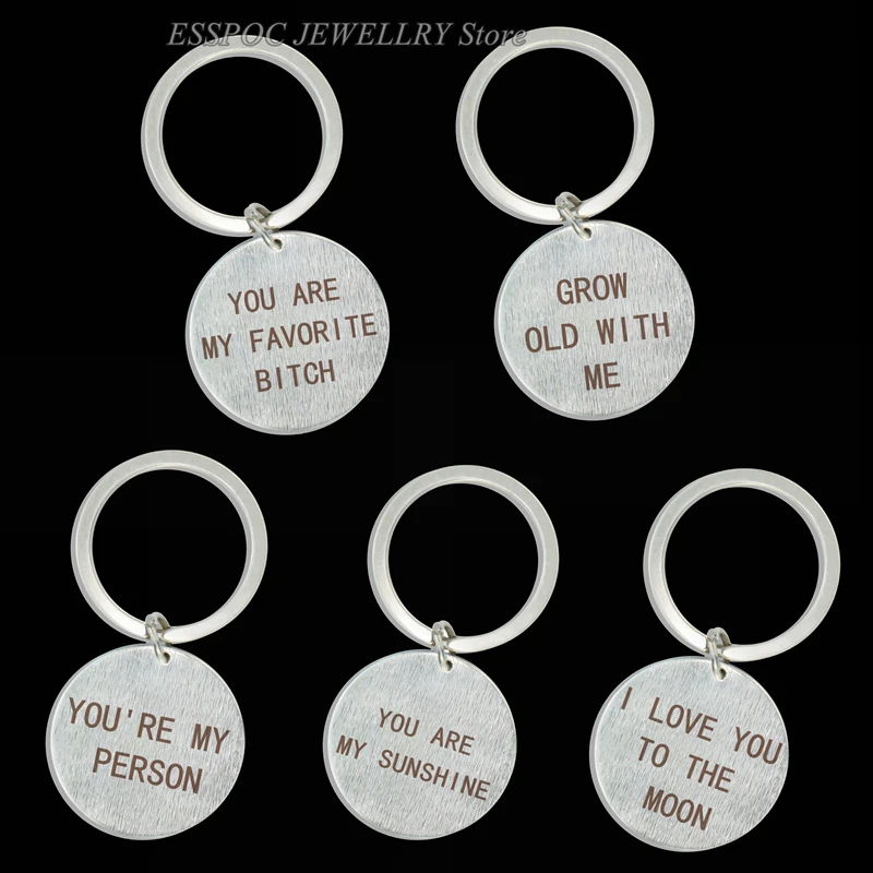 Metal Lettering Keychain Lover Key Chain You Are My Favorite Bitch Quote Pendant Silver Fashion Engraved Jewelry Gift for Women
Metal Lettering Keychain Lover Key Chain You Are My Favorite Bitch Quote Pendant Silver Fashion Engraved Jewelry Gift for Women