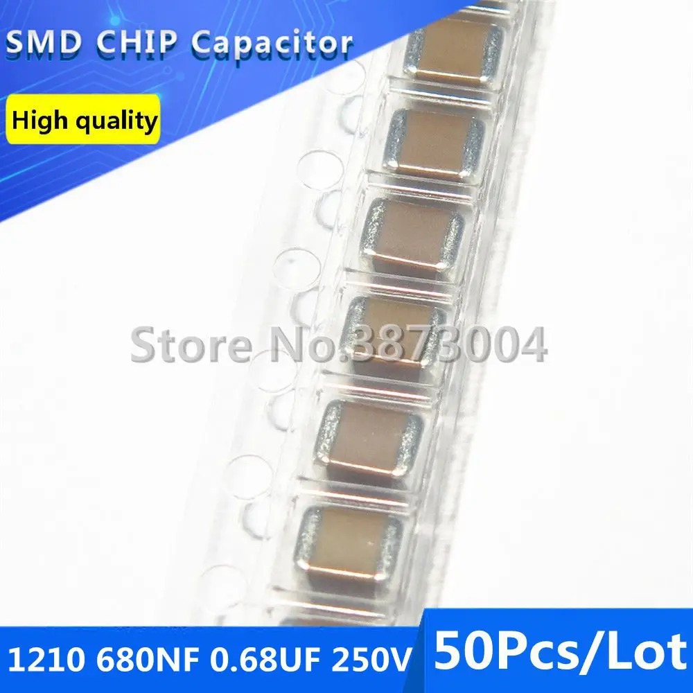 50 шт. 3225 1210 680NF 0,68 мкФ 250V X7R 10% толстая пленка чип многослойный керамический конденсатор
50 шт. 3225 1210 680NF 0,68 мкФ 250V X7R 10% толстая пленка чип многослойный керамический конденсатор