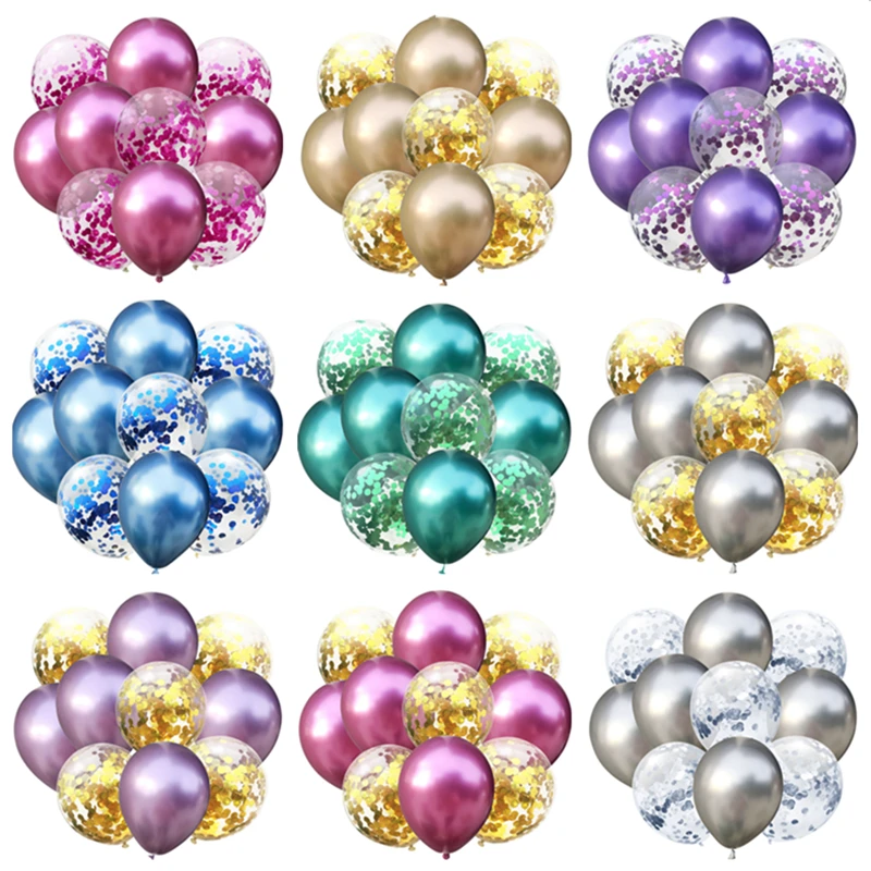 10pcs Metal Latex Balloon 12 Inch Confetti Balloon Combination Wedding Happy Birthday Party Decoration Thickened Balloons
10pcs Metal Latex Balloon 12 Inch Confetti Balloon Combination Wedding Happy Birthday Party Decoration Thickened Balloons