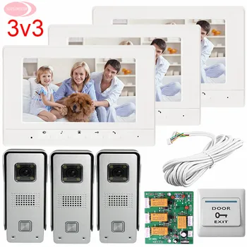 SUNFLOWERVDP Color Video Door Phone Hands Free Monitor Video Intercom Doorbell For 3 Doors 3 Monitors 7inch Screen CCD Camera
SUNFLOWERVDP Color Video Door Phone Hands Free Monitor Video Intercom Doorbell For 3 Doors 3 Monitors 7inch Screen CCD Camera