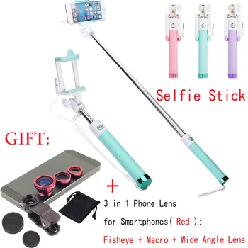 4 in 1 SKF16 Gen.2 Wired Handheld Selfie Stick Monopod + Fisheye Macro Wide Angle Phone Lens for HTC ONE 10/ 10 evo/ 10 Pro/ M10
4 in 1 SKF16 Gen.2 Wired Handheld Selfie Stick Monopod + Fisheye Macro Wide Angle Phone Lens for HTC ONE 10/ 10 evo/ 10 Pro/ M10