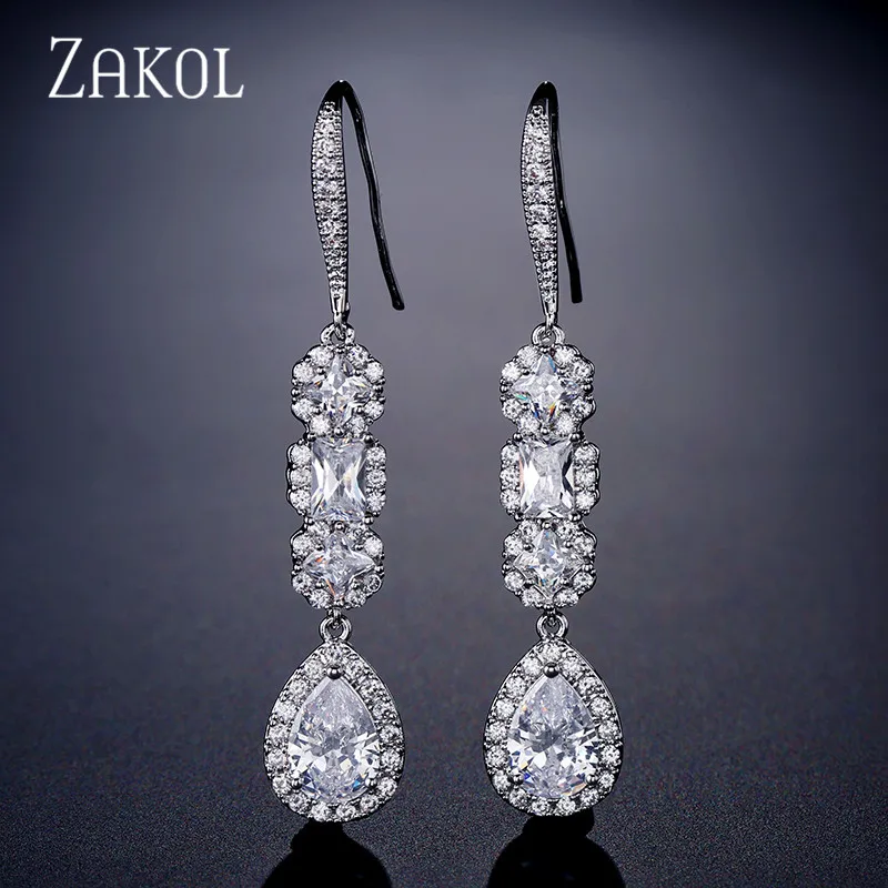 ZAKOL Unique Baguette AAA Cubic Zirconia Long Hook Earrings Fashion Water Drop Bride Wedding Jewelry For Women FSEP2350
ZAKOL Unique Baguette AAA Cubic Zirconia Long Hook Earrings Fashion Water Drop Bride Wedding Jewelry For Women FSEP2350