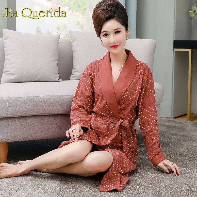 Womens Robe 2019 Spring New Batas De Mujer Plus Size Women's Kimono Cotton Bathrobe Mother's Gift Brand Bath Robe Long Sleeves
Womens Robe 2019 Spring New Batas De Mujer Plus Size Women's Kimono Cotton Bathrobe Mother's Gift Brand Bath Robe Long Sleeves