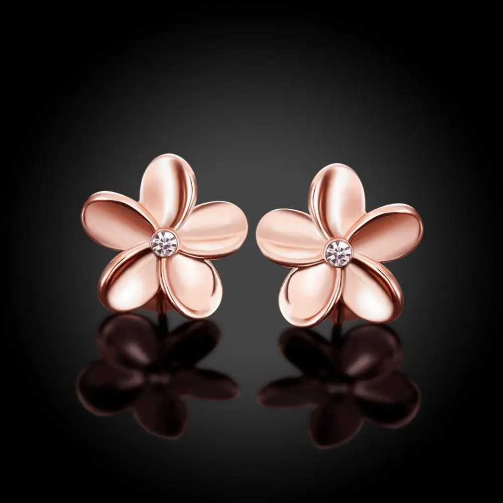 Fashion Women Lady Elegant Rose Gold Flower Shape Crystal Rhinestone Small Ear Stud Earrings Girlfriend Party Earring Jewelry
Fashion Women Lady Elegant Rose Gold Flower Shape Crystal Rhinestone Small Ear Stud Earrings Girlfriend Party Earring Jewelry