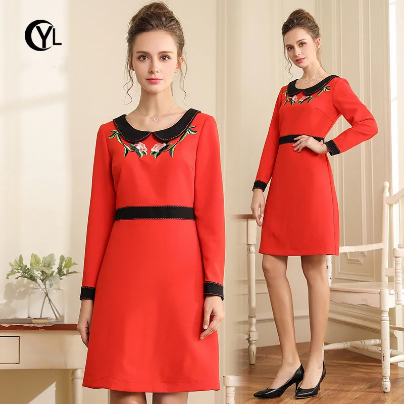 OUYALIN L- 3XL 4XL 5XL Plus size Dress 2018 Women Autumn Winter Long sleeve Elegant Red embroidery Office Ladies Dresses
OUYALIN L- 3XL 4XL 5XL Plus size Dress 2018 Women Autumn Winter Long sleeve Elegant Red embroidery Office Ladies Dresses