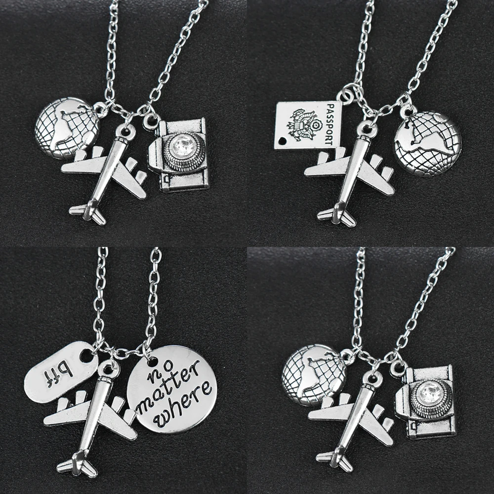 Fashion Globe Airplane Compass Charm Necklace Bff Friendship Quote Travel Wanderlust Pendant Jewellery Women Men Necklaces
Fashion Globe Airplane Compass Charm Necklace Bff Friendship Quote Travel Wanderlust Pendant Jewellery Women Men Necklaces