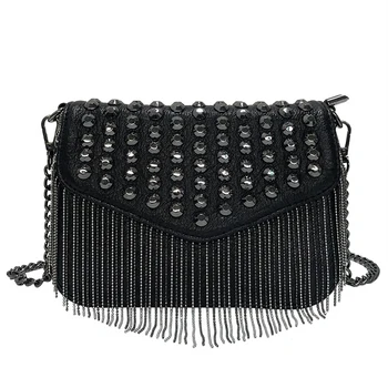 Fashion trend handbag 2019 new banquet rivet tassel handbag chain slanting flip soft leather shoulder bag
Fashion trend handbag 2019 new banquet rivet tassel handbag chain slanting flip soft leather shoulder bag