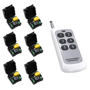 High Quality AC 220 V 1 CH RF Wireless Remote Control Switch System 6* Receivers +6 Buttons Transmitter 315/433mhz Hot Sale
High Quality AC 220 V 1 CH RF Wireless Remote Control Switch System 6* Receivers +6 Buttons Transmitter 315/433mhz Hot Sale