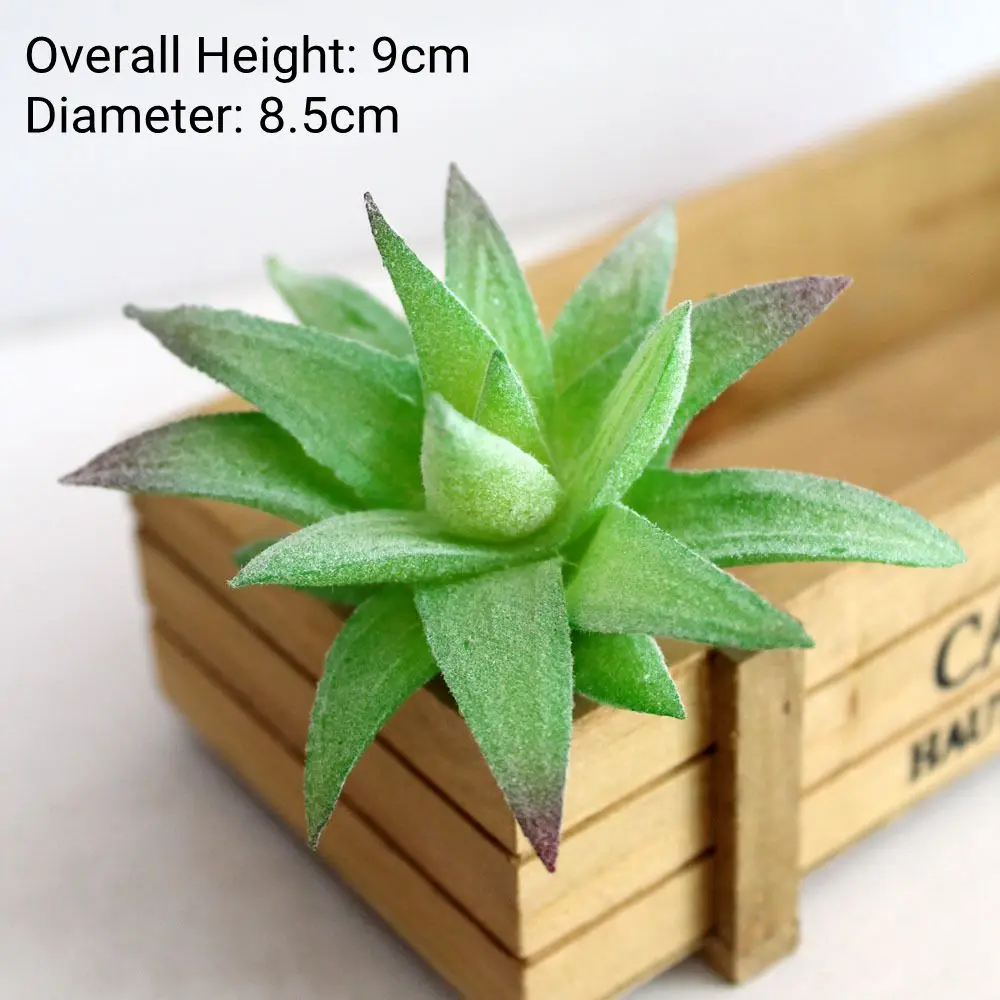 Green Artificial Succulents - Flocking Home Garden Decoration