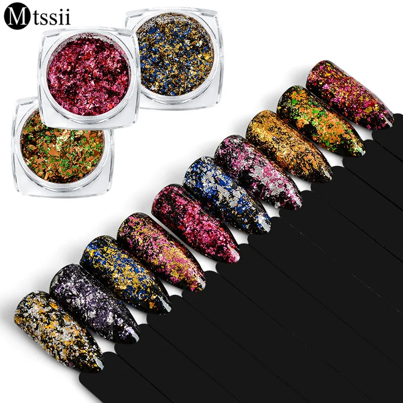 Mtssii 10 Colors Nail Art Glitter Aluminum Flakes Mirror Effect Nail Powder Irregular Sequins Chrome Pigment Nail Decorations
Mtssii 10 Colors Nail Art Glitter Aluminum Flakes Mirror Effect Nail Powder Irregular Sequins Chrome Pigment Nail Decorations