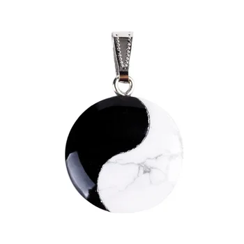 25mm Black Obsidian Howlite Round Tai Ji Supreme Pole Pendants Stone Carved Pendulum Chakra Healing Reiki With Free Pouch
25mm Black Obsidian Howlite Round Tai Ji Supreme Pole Pendants Stone Carved Pendulum Chakra Healing Reiki With Free Pouch