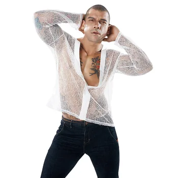 2019 Fstmetors Spring Autumn Style Solid Transparent Gauze Fashion Design Men's Cardigan Long Sleeved Men's Shirt Nightclub Sexy
2019 Fstmetors Spring Autumn Style Solid Transparent Gauze Fashion Design Men's Cardigan Long Sleeved Men's Shirt Nightclub Sexy
