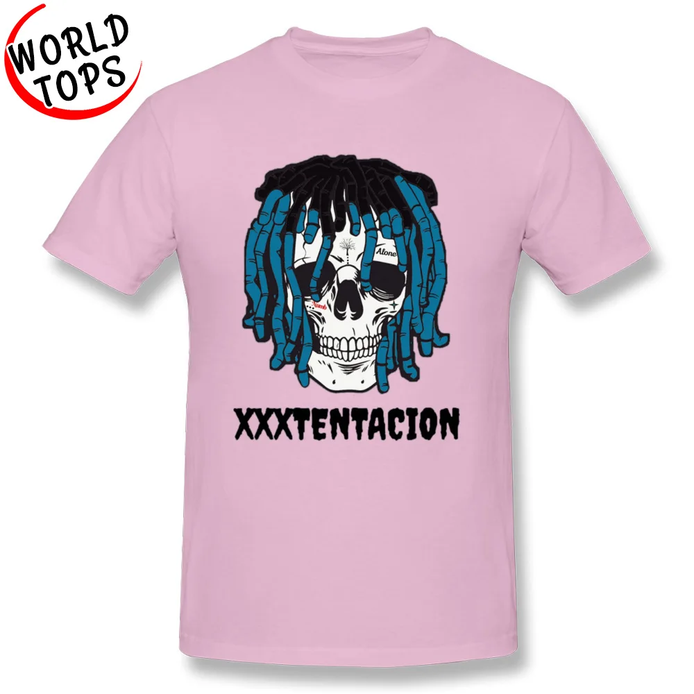 Tops T Shirt XXXTENTACION SKELETON FACE Thanksgiving Day Funny Cool Short Sleeve 100% Cotton O Neck Men T Shirts Cool Tee-Shirt XXXTENTACION SKELETON FACE pink