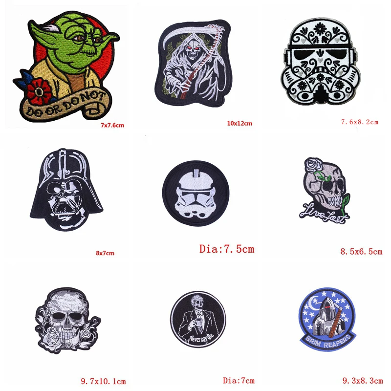 Star Wars Yoda Storm Trooper BB8 Robot Embroidery Patch Iron On Embroidered Cloth Clothes Patches For Clothing Alien C
Star Wars Yoda Storm Trooper BB8 Robot Embroidery Patch Iron On Embroidered Cloth Clothes Patches For Clothing Alien C