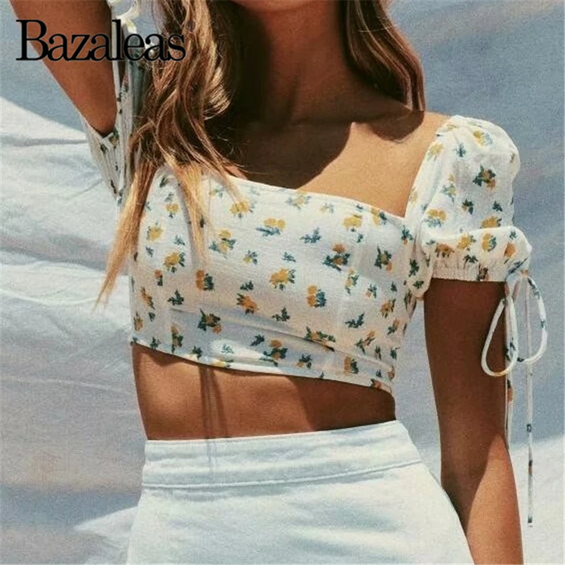 Bazaleas Vintage Cropped tshirt women Retro Yellow Flower Print White Women T-shirt Fashion Crop top harajuku Tee Drop shipping
Bazaleas Vintage Cropped tshirt women Retro Yellow Flower Print White Women T-shirt Fashion Crop top harajuku Tee Drop shipping