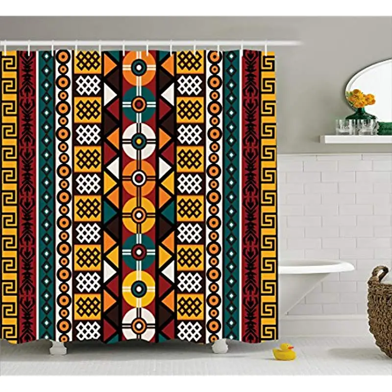 Vixm Kente Pattern Shower Curtain Vertical Borders Inspired by Primitive African Cultures Geometrical Cloth Fabric Bath Curtains
Vixm Kente Pattern Shower Curtain Vertical Borders Inspired by Primitive African Cultures Geometrical Cloth Fabric Bath Curtains
