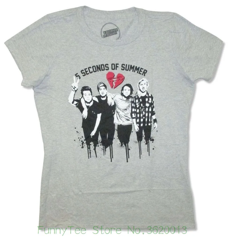 Women's Tee 5 Seconds Of Slim Dripping Band Image Girls Juniors Grey Retro New 5sos slim black Clothing Cute Colorss
Women's Tee 5 Seconds Of Slim Dripping Band Image Girls Juniors Grey Retro New 5sos slim black Clothing Cute Colorss