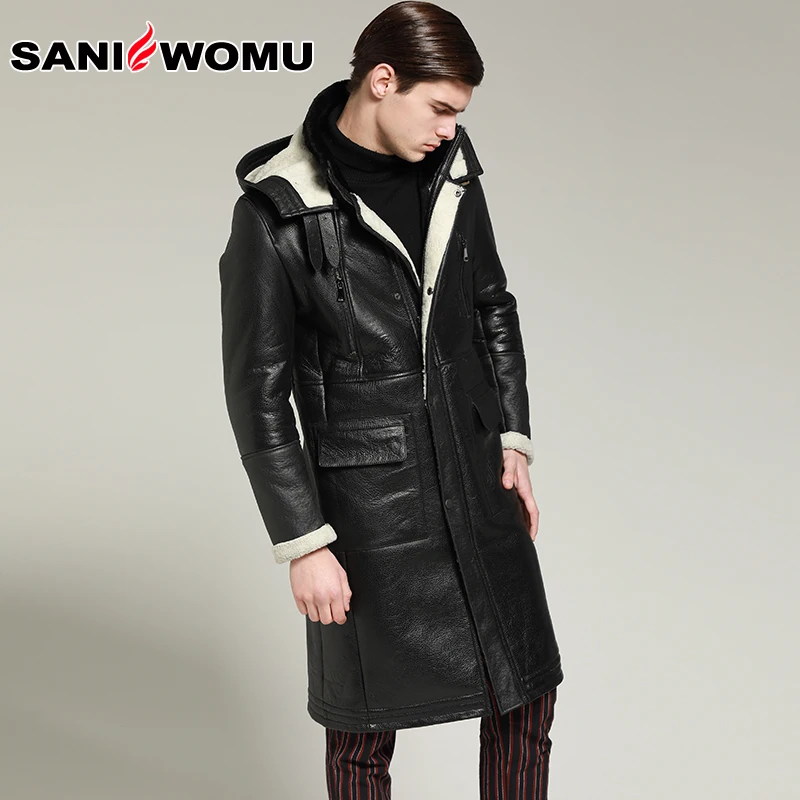 New arrival Winter Retro Leisure Genuine Leather Fur Men's Jacket Sheep skin Medium and long section Fur one Male leather coat 
New arrival Winter Retro Leisure Genuine Leather Fur Men's Jacket Sheep skin Medium and long section Fur one Male leather coat