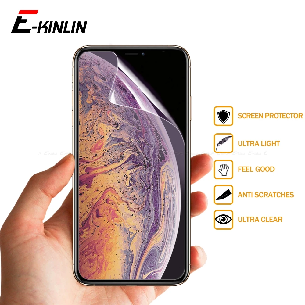 Clear Soft Nano Explosion Proof Display Screen Protector HD Protective Film For iPhone 11 Pro X XS Max XR 8 7 6S 6 Plus 5S 5 SE
Clear Soft Nano Explosion Proof Display Screen Protector HD Protective Film For iPhone 11 Pro X XS Max XR 8 7 6S 6 Plus 5S 5 SE