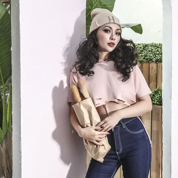 2017 Autumn Stylish Cutting Holes Short Section Hoodies Women Pure Pink Half Sleeve Loose Type Knitted Cotton
2017 Autumn Stylish Cutting Holes Short Section Hoodies Women Pure Pink Half Sleeve Loose Type Knitted Cotton