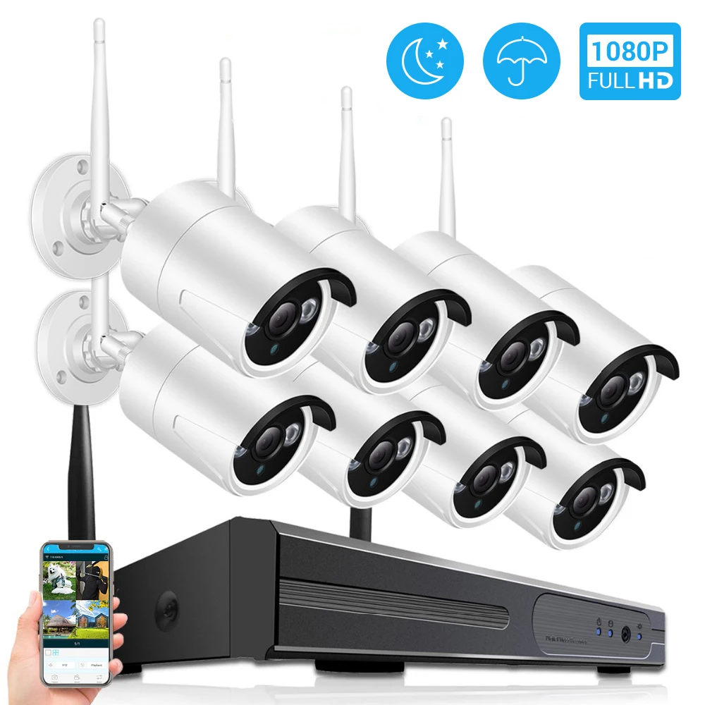 Hamrolte 8CH 1080P CCTV Wireless System 1080P IR Bullet Waterproof Outdoor Wifi Camera Video Surveillance Kit Motion Detection
Hamrolte 8CH 1080P CCTV Wireless System 1080P IR Bullet Waterproof Outdoor Wifi Camera Video Surveillance Kit Motion Detection