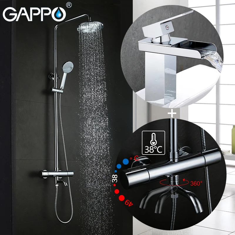 

GAPPO shower Faucet thermostatic rainfall shower mixer taps waterfall Basin Faucets water taps bathroom Faucet mixer Sanitary
