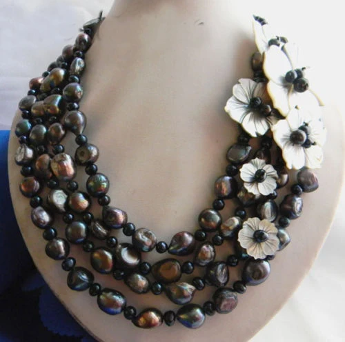 3 Strands 21'' 10mm Pink Round Freshwater Pearl Shell Flower Necklace shipping free
3 Strands 21'' 10mm Pink Round Freshwater Pearl Shell Flower Necklace shipping free