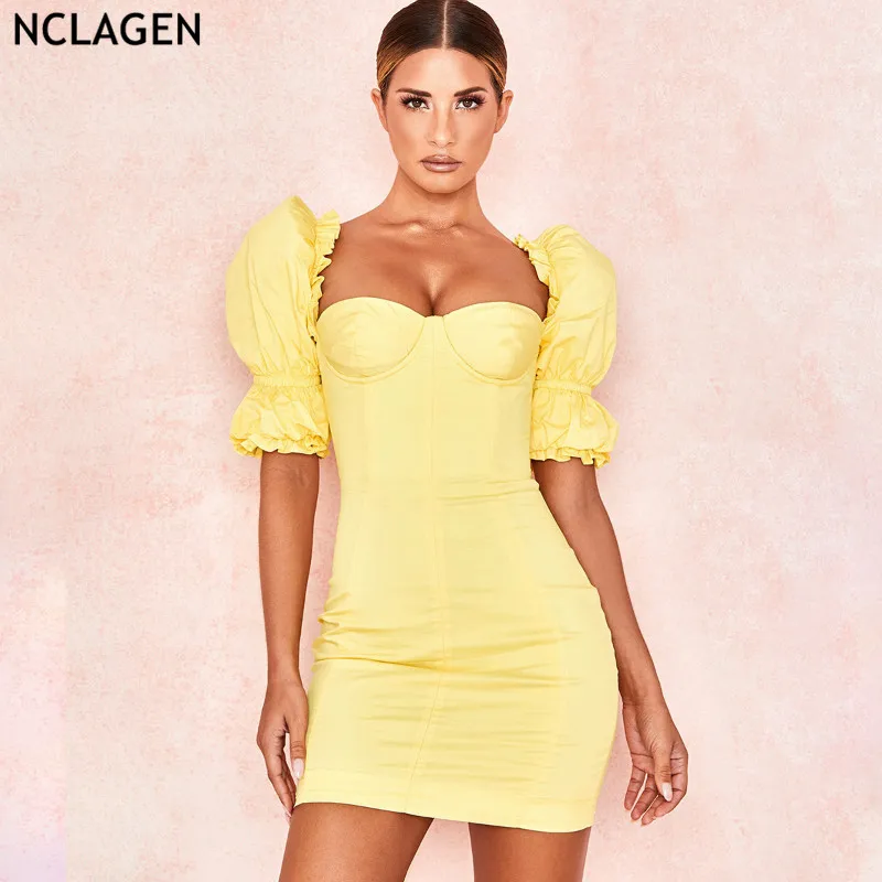 NCLAGEN 2019 Girls Ruched Ruffles Puff Sleeve Slim Fitness Mini Dress Women Underwire Bustier Push Up Bodycon Hip Package Dress
NCLAGEN 2019 Girls Ruched Ruffles Puff Sleeve Slim Fitness Mini Dress Women Underwire Bustier Push Up Bodycon Hip Package Dress