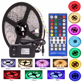 5050 RGB LED Strip Waterproof DC12V 5M RGBW RGBWW LED Strips Light Flexible with 3A Power and IR Remote Control
5050 RGB LED Strip Waterproof DC12V 5M RGBW RGBWW LED Strips Light Flexible with 3A Power and IR Remote Control