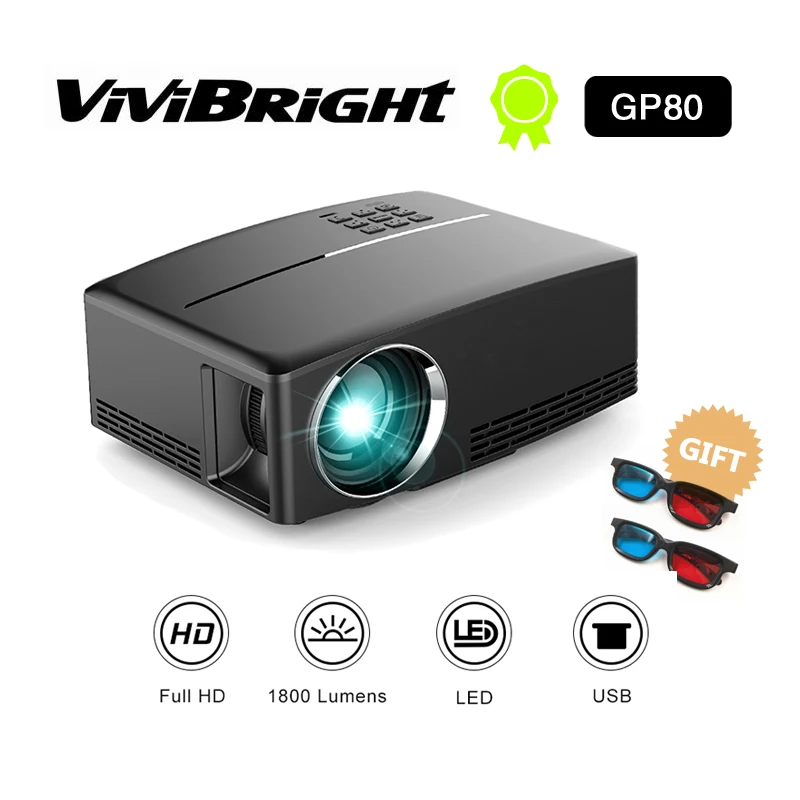 HD LED projector 1800 Lumens 4K Projector Android 6.0 LED WiFi Video Proyector GP80/GP80UP Portable Smart Projectors 
HD LED projector 1800 Lumens 4K Projector Android 6.0 LED WiFi Video Proyector GP80/GP80UP Portable Smart Projectors