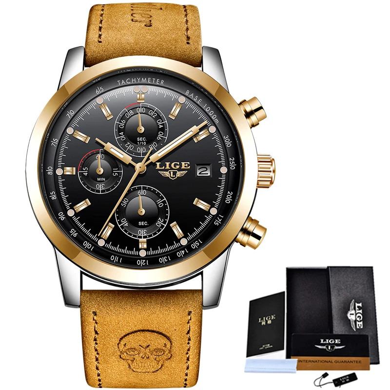 LIGE Mens Watches Top Brand Luxury Leather Casual Quartz Watch Men Military Sport Waterproof Clock Gold Watch Relogio Masculino
LIGE Mens Watches Top Brand Luxury Leather Casual Quartz Watch Men Military Sport Waterproof Clock Gold Watch Relogio Masculino