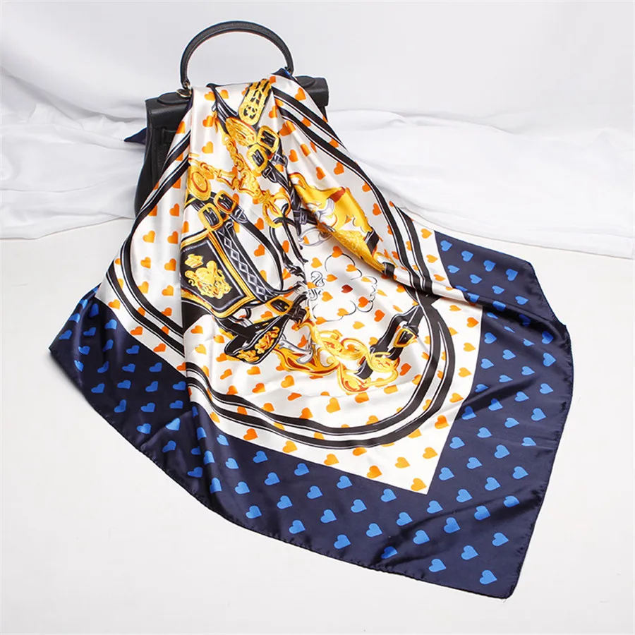 Luxury Satin Silk Scarf Women Heart Printed Kerchief 90x90 Big Square Foulard Wraps Fashion Muslim Turban Ladys Pashmina Blue
Luxury Satin Silk Scarf Women Heart Printed Kerchief 90x90 Big Square Foulard Wraps Fashion Muslim Turban Ladys Pashmina Blue