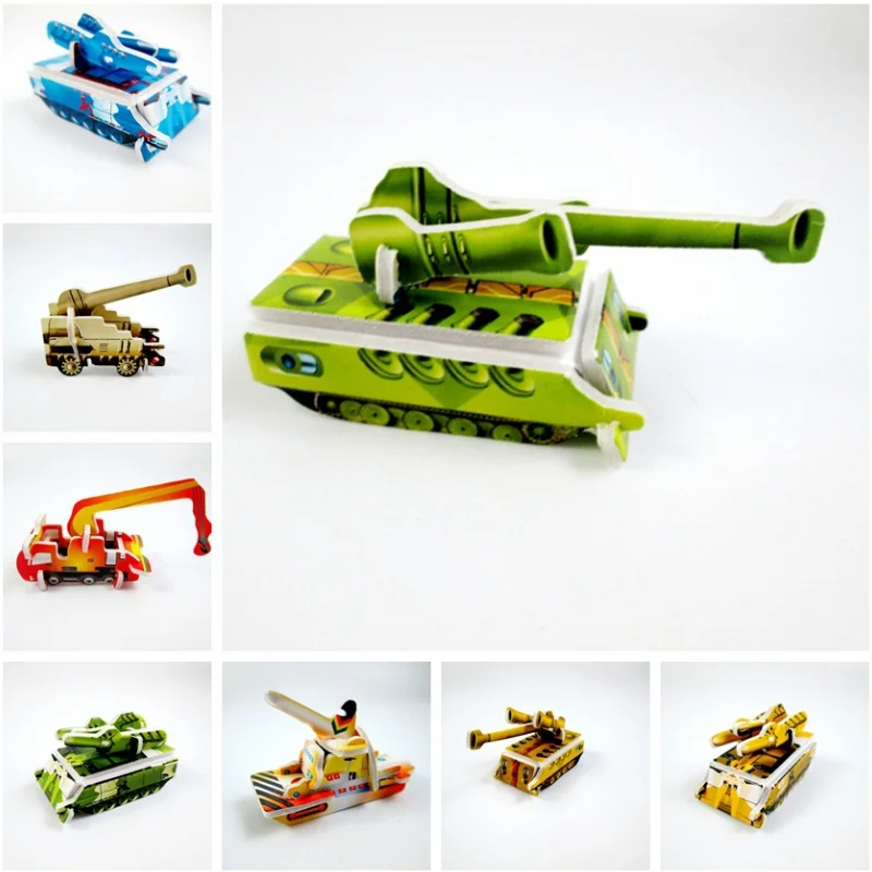 10 pcs/set Creative Paper Tank Engineering vehicle Miniature 3D Model Puzzles Jigsaw Puzzle Toys For Children Kids DIY Craft
10 pcs/set Creative Paper Tank Engineering vehicle Miniature 3D Model Puzzles Jigsaw Puzzle Toys For Children Kids DIY Craft