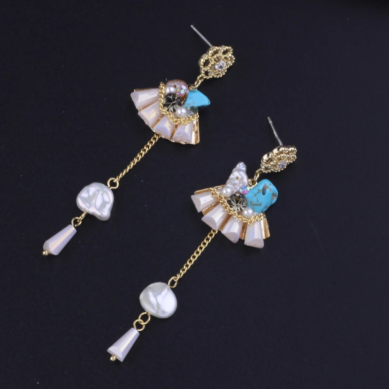 CocoANGEL Natural Fresh Water Pearl Color Stone Copper & Crystal Sterling Drop Earring For Women Fashion Jewellery
CocoANGEL Natural Fresh Water Pearl Color Stone Copper & Crystal Sterling Drop Earring For Women Fashion Jewellery