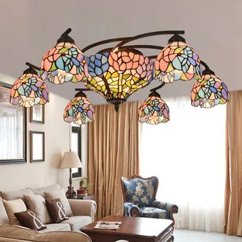 Tiffany Flesh Country Flowers Stained Glass Suspended Luminaire E27 110-240V Chain Pendant lights for Home Parlor Dining Room
Tiffany Flesh Country Flowers Stained Glass Suspended Luminaire E27 110-240V Chain Pendant lights for Home Parlor Dining Room